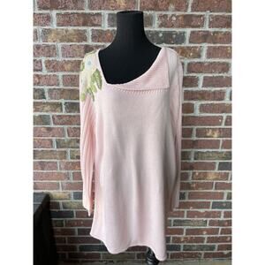 Roaman’s Embroidered Sweater Dress - Pink - Tunic  - Tunic - Sequins - size L